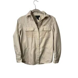 Lauren Ralph Lauren Beige Cotton Utility Shirt Womens S